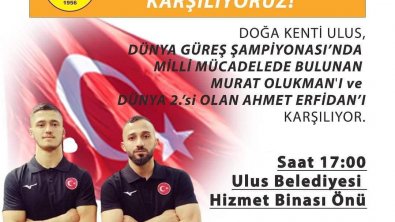Milli Güreşçilerimiz Murat Olukman ve Ahmet Erfidan Karşılama Töreni